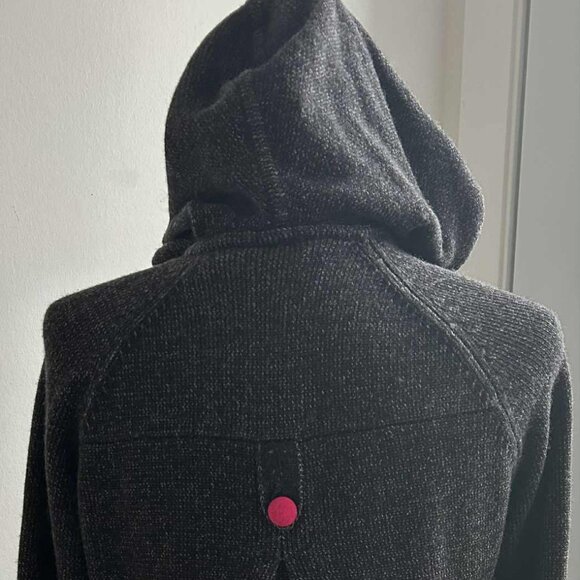 Oakley Women’s Charcoal Cotton-Wool Hooded Zip Knit Cardigan w/ Snap-Tab – US S - Picture 9 of 11